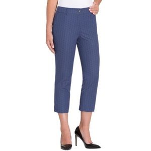 Hilary Radley Blue Cropped Cotton Pants Size 8